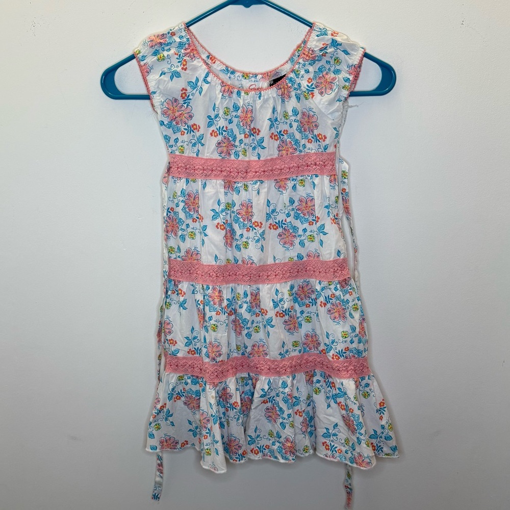 Vintage Guess Pink and Blue Kids Floral Dress